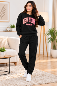 Unisex Winter Tracksuit – Black Sweatshirt & Jogger Set