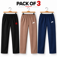 Men’s Terry Trousers Pack of 3 Black, L.Brown & Navy