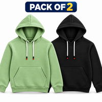 Unisex Pack of 2 Kangaroo Pocket Hooded Sweatshirt