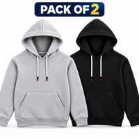 Unisex Pack of 2 Kangaroo Pocket Hooded Sweatshirt