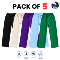 Women’s Fleece Trousers  Pack of 5 Soft & Warm Winter Trousers