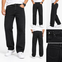 Pack of 3  Unisex Baggy Jeans – Black, Light Blue & Dark Blue