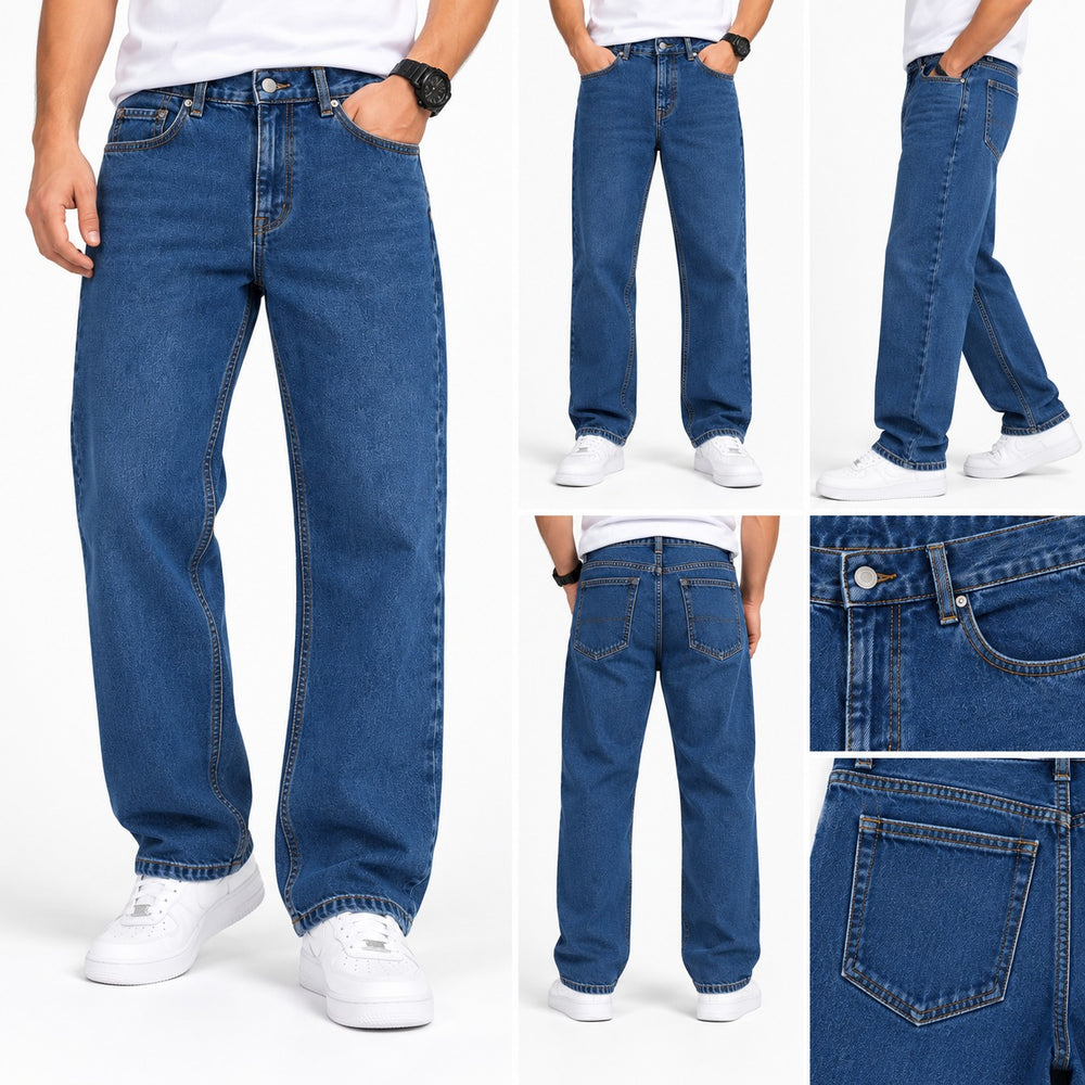 Unisex Baggy Jeans – Dark Blue