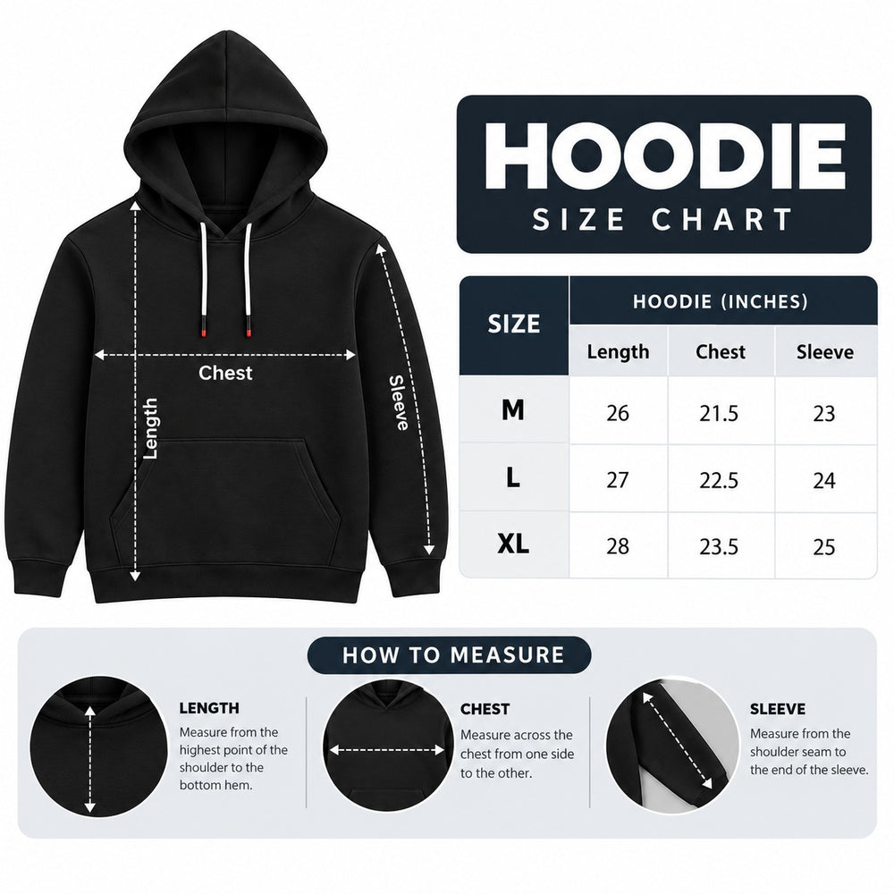 Unisex Kangaroo Pocket Hooded Sweatshirt Black