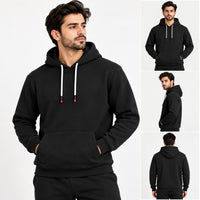 Unisex Kangaroo Pocket Hooded Sweatshirt Black