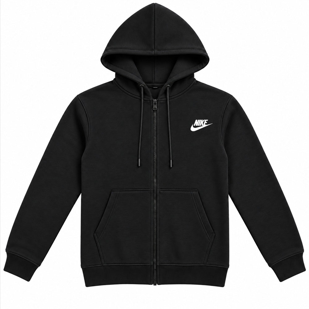Men’s Zip-Up Hooded Sweatshirts  – Black