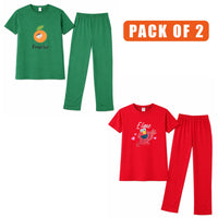 Pack of 2 Women’s Premium Cotton Tracksuit Set – Soft & Comfortable Ladies Wear for Summer