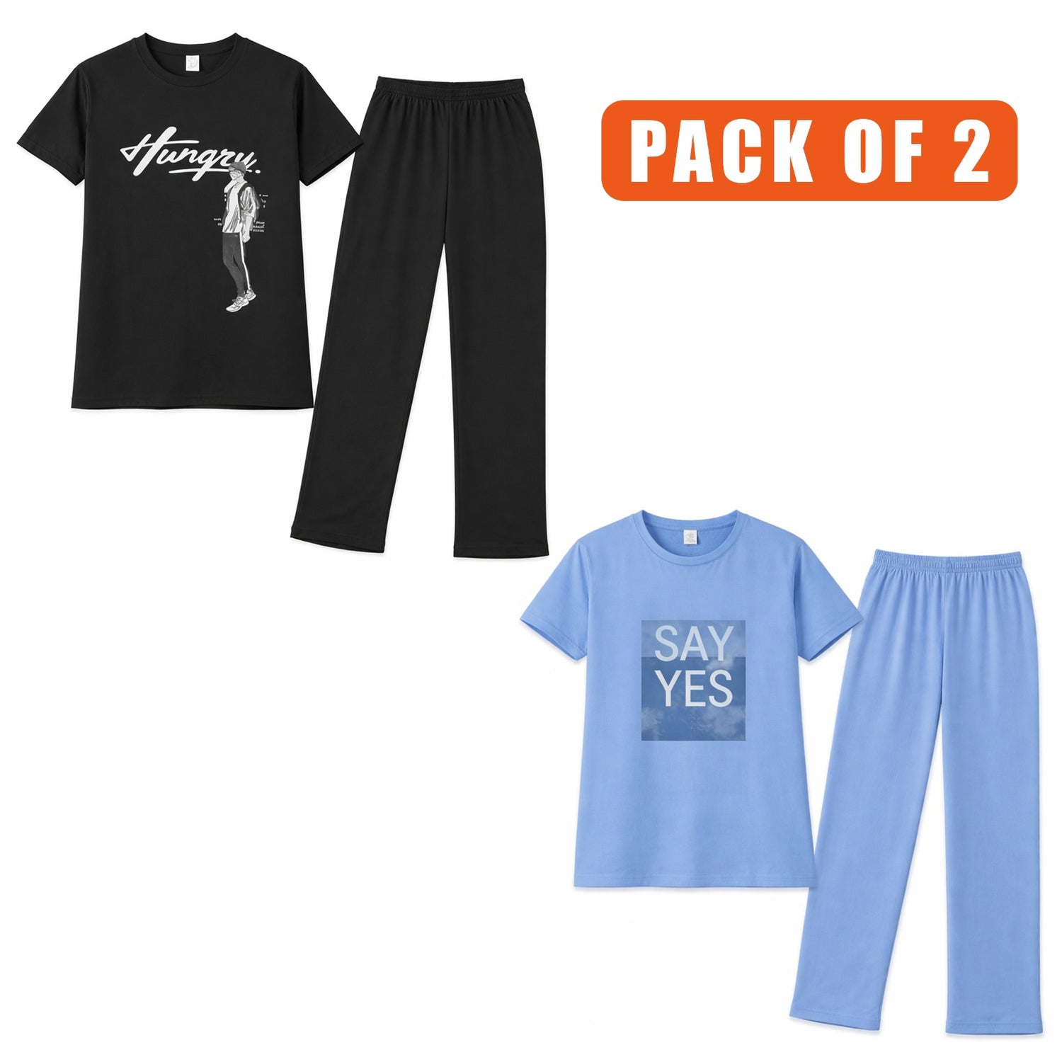 Pack of 2 Women’s Premium Cotton Tracksuit Set – Soft & Comfortable Ladies Wear for Summer