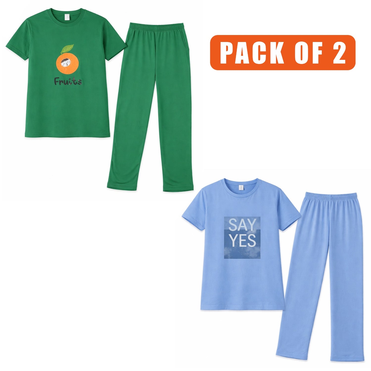 Pack of 2 Women’s Premium Cotton Tracksuit Set – Soft & Comfortable Ladies Wear for Summer
