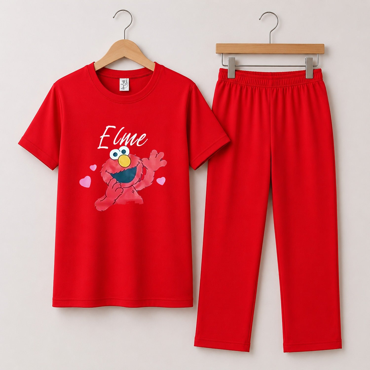 Women’s Premium Cotton Tracksuit Set – Soft & Comfortable Ladies Casual Wear for Summer Red