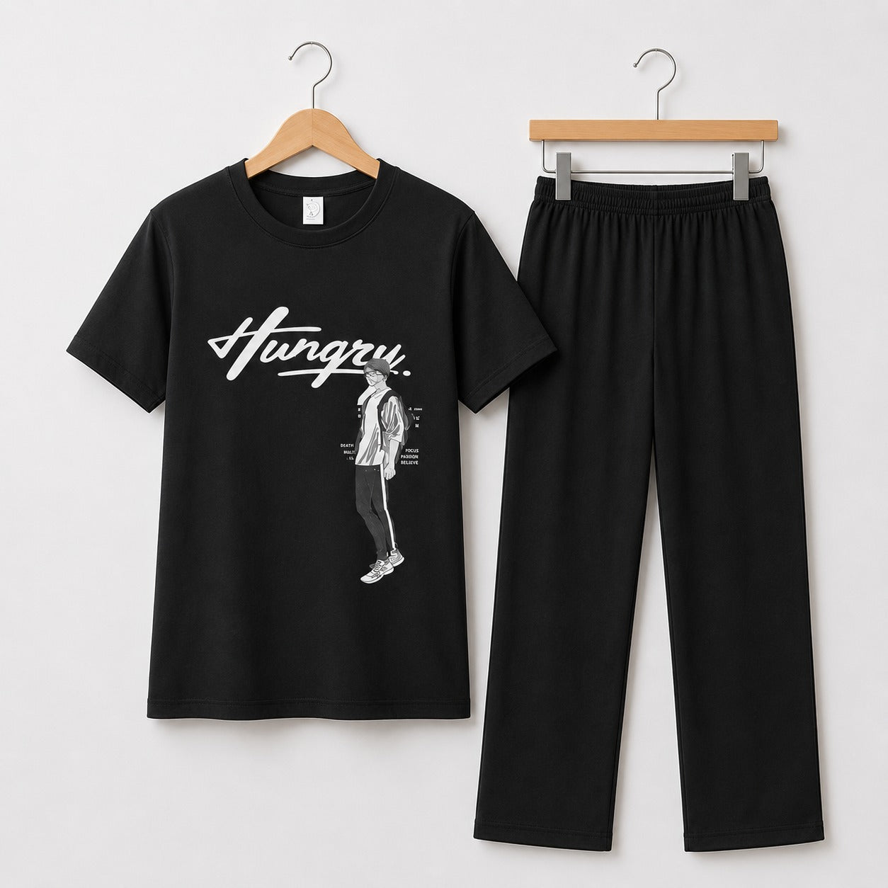Women’s Premium Cotton Tracksuit Set – Soft & Comfortable Ladies Casual Wear for Summer Black
