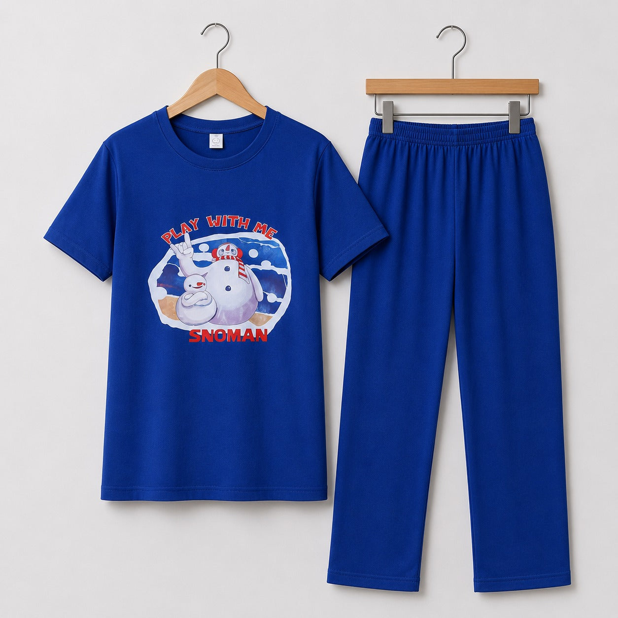 Women’s Premium Cotton Tracksuit Set – Soft & Comfortable Ladies Casual Wear for Summer Blue