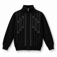 Men’s Round Neck Striped Sweater – Warm Knit Winter Pullover