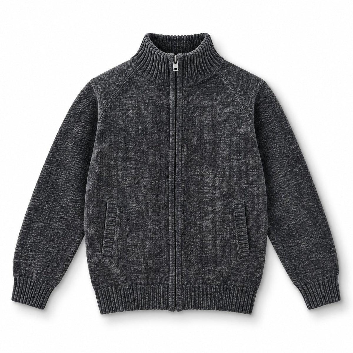 Men’s Round Neck Striped Sweater – Warm Knit Winter Pullover