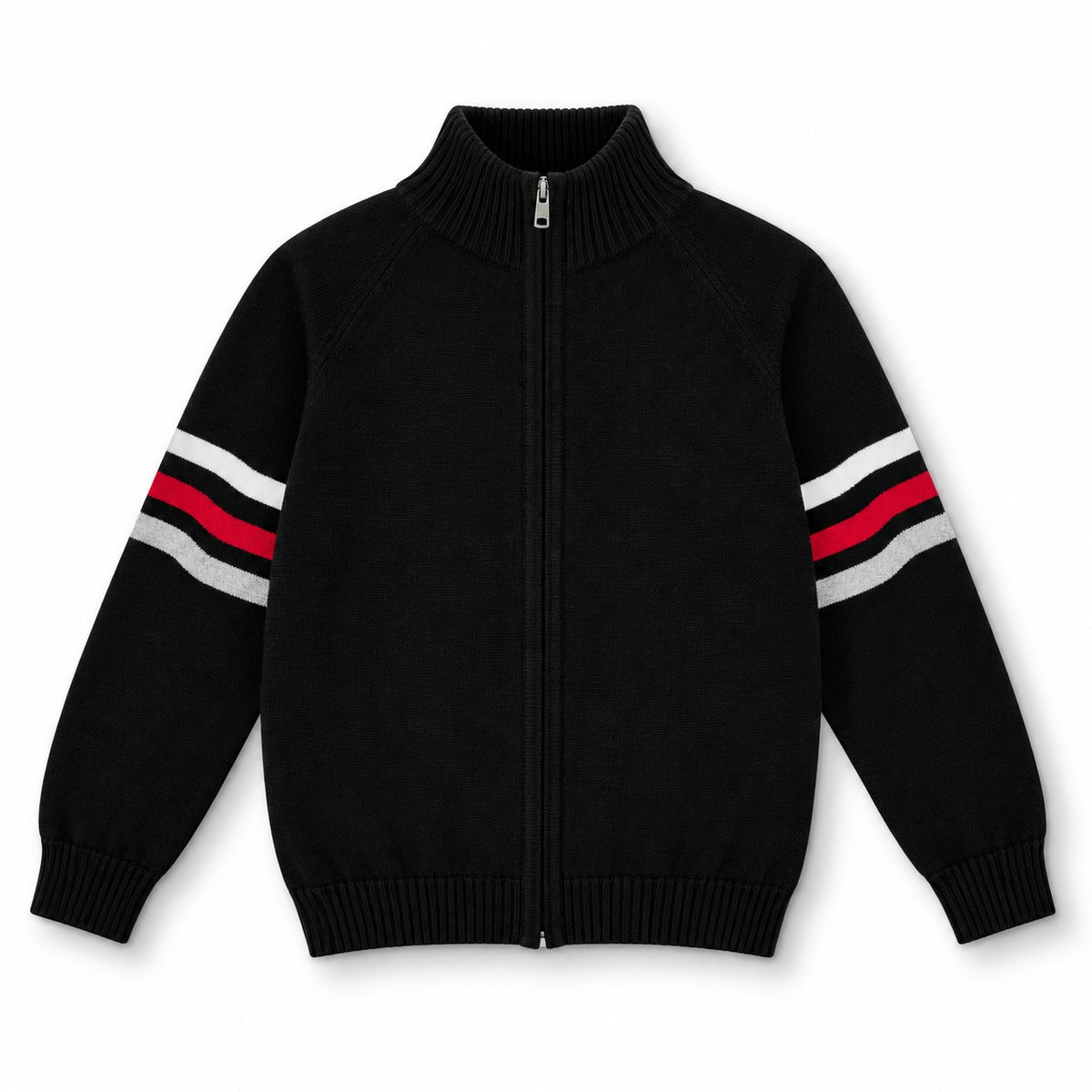 Men’s Round Neck Striped Sweater – Warm Knit Winter Pullover