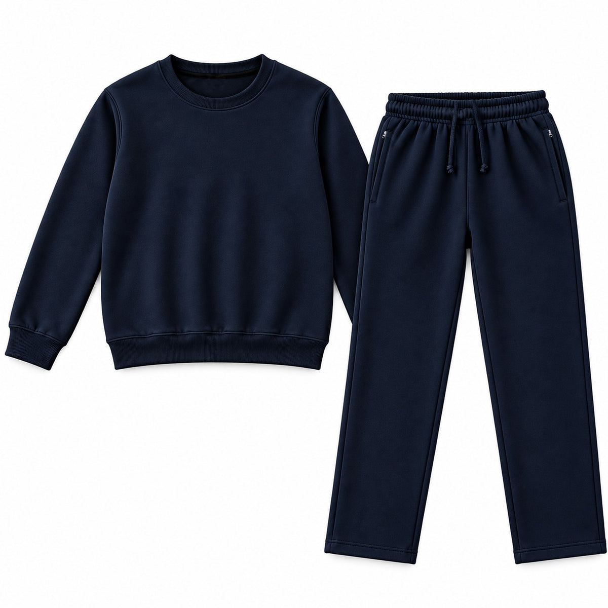 Men's Round Neck Fleece Tracksuit Blue