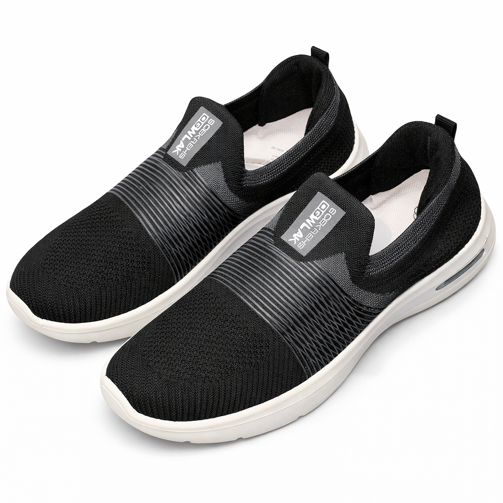 Men’s Breathable Slip-On Running Shoes – Lightweight Air Cushion Sneakers
