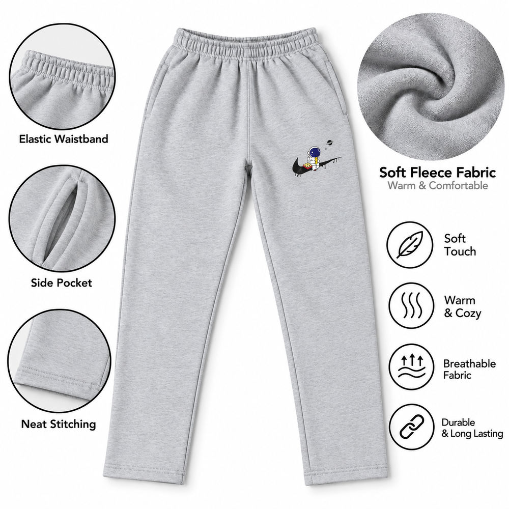 Premium Fleece Branded Trousers for Men Soft, Warm & Comfortable Gray