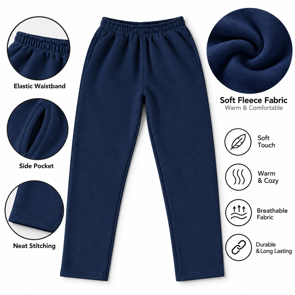 Premium Fleece Trousers for Men Pack of 3 Soft, Warm & Comfortable