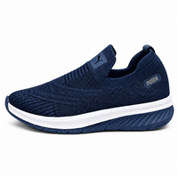 Unisex Navy Blue Knit Slip-On Sneakers Shoes ART