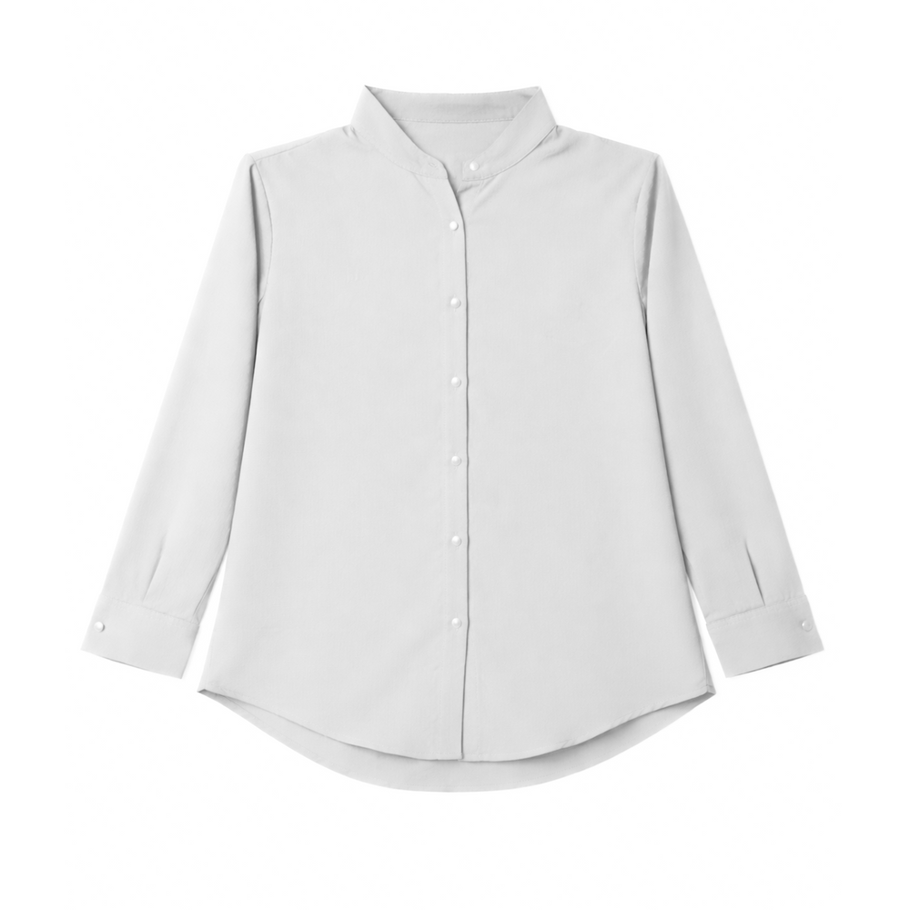 Women Solid Button Down Casual Shirt – Elegant & Comfortable