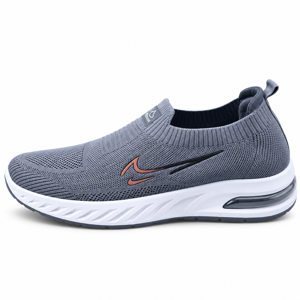 Unisex Gray Knit Slip-On Sneakers Shoes