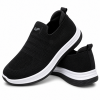 Men’s Black Knit Slip-On Snakers Shoes