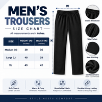 Premium Fleece Trousers for Men Pack of 3 Soft, Warm & Comfortable