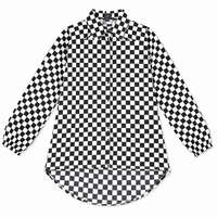 Women’s Black & White Checkered Shirt | Stylish Long Sleeve Casual Shirt