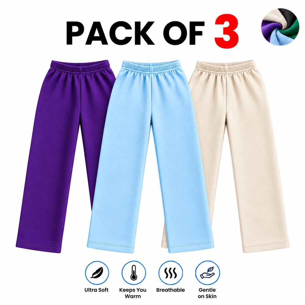 Women’s Fleece Trousers  Pack of 3 Soft & Warm Winter Trousers