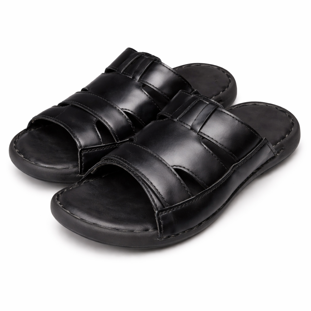 Men’s Premium Leather Sandals – Classic Comfort Everyday Wear