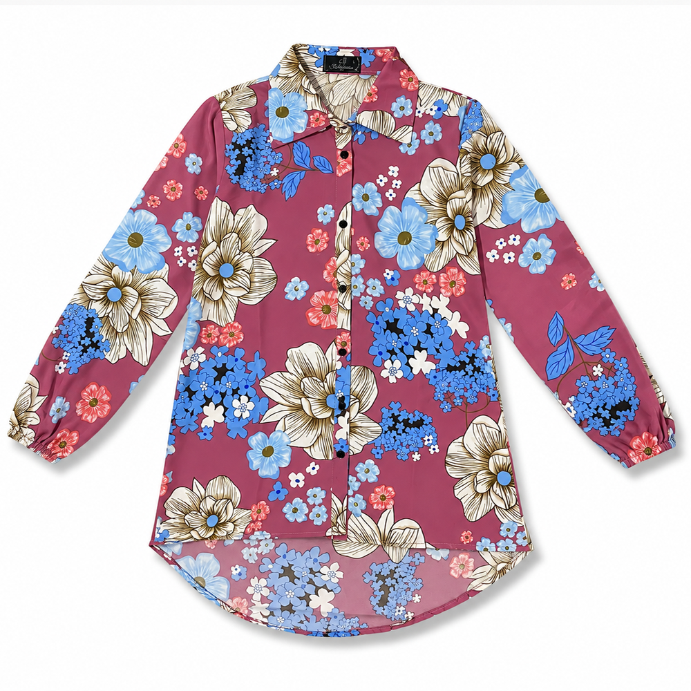 Women’s Floral Printed Shirt | Stylish Long Sleeve Casual Shirt